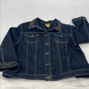 Ruby Rd. WOMENS SIZE 14 Studded Blue Jean Jacket